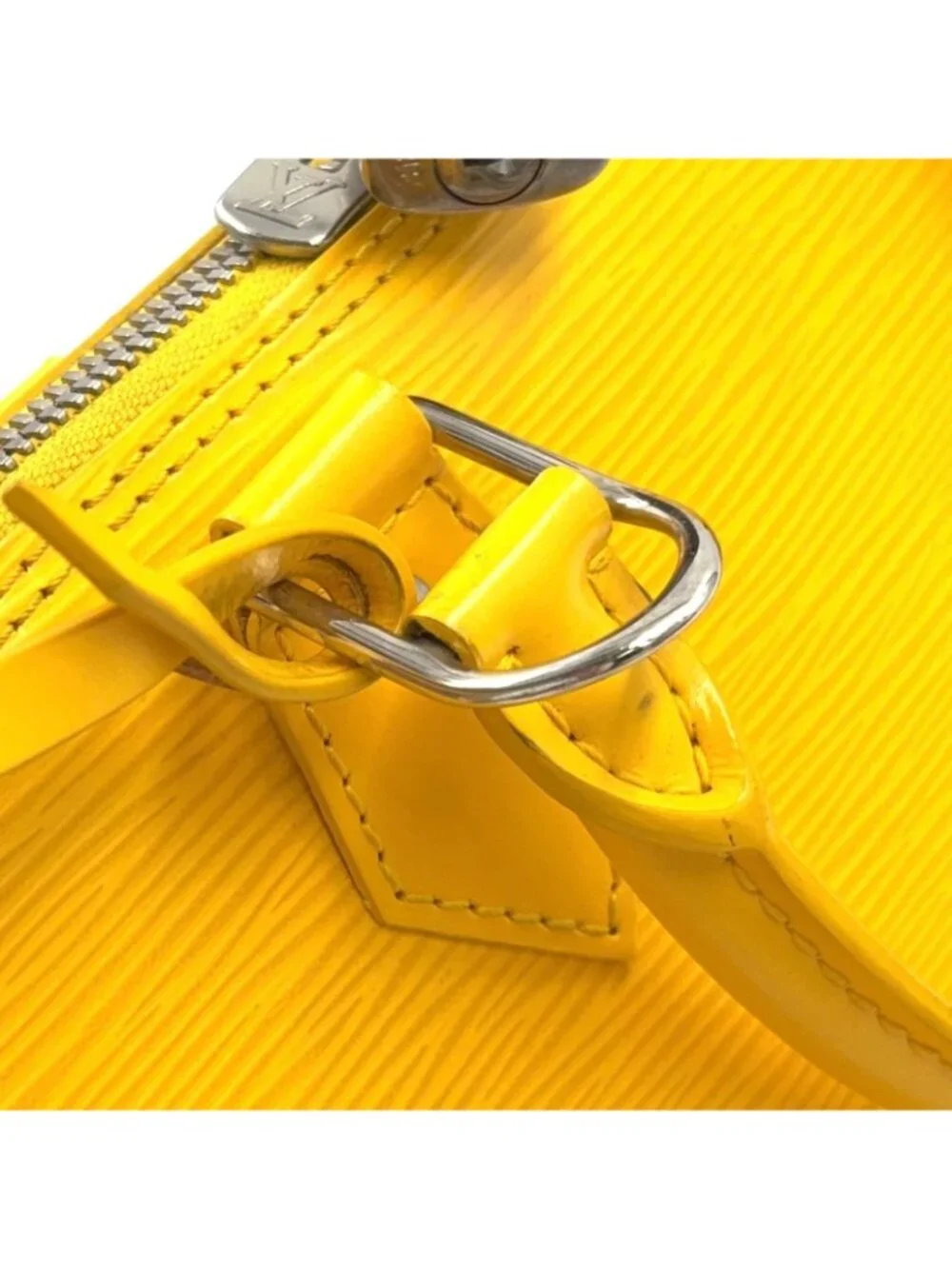 Louis Vuitton Alma PM Epi Citron Leather Yellow Handbag Silver